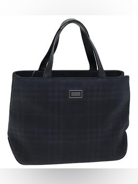 BURBERRY London Smoky Nova Check Coated Canvas & Leather Handbag Tote Bag VTG